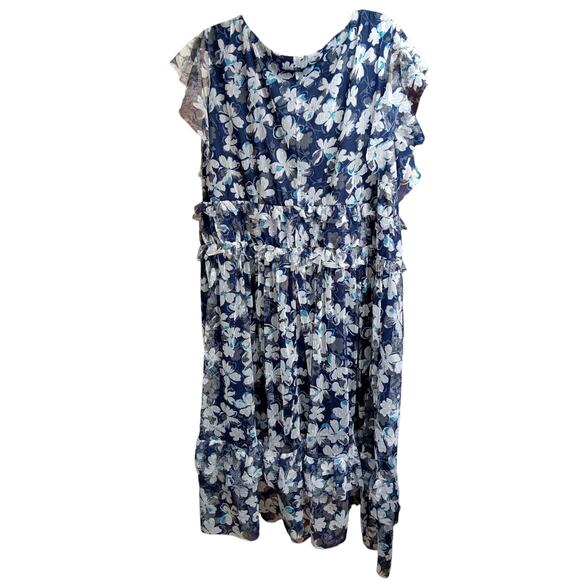 LANE BRYANT Midi Dress Plus 26/28 4X Flowy Floral Ruffle Romantic Cottage Artsy - Picture 12 of 12